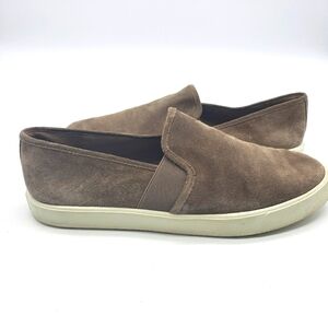VINCE. Women US 8 EU 38 gray suede slip on loafer sneaker elastic panels Blair